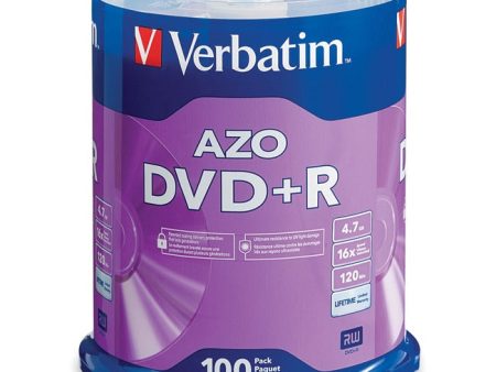 Verbatim AZO DVD+R 4.7GB 16X with Branded Surface - 100pk Spindle Sale