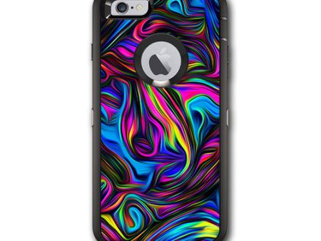 Neon Color Swirl Glass Otterbox Defender iPhone 6 PLUS Skin Fashion