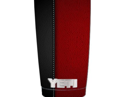 Black And Red Leather Pattern Yeti 20oz Rambler Tumbler Skin Hot on Sale