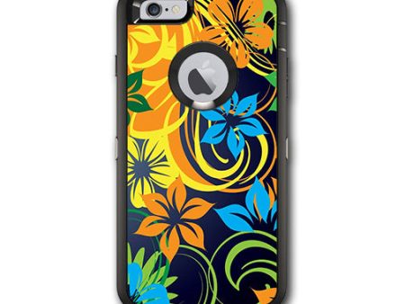 Tropical Flowers Otterbox Defender iPhone 6 PLUS Skin Supply