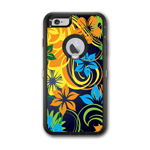 Tropical Flowers Otterbox Defender iPhone 6 PLUS Skin Supply