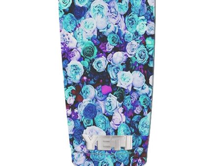 Blue Roses Floral Pattern Yeti 20oz Rambler Tumbler Skin Online Hot Sale