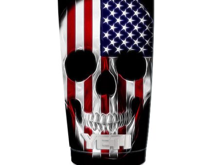 American Skull Flag In Skull Yeti 20oz Rambler Tumbler Skin Online