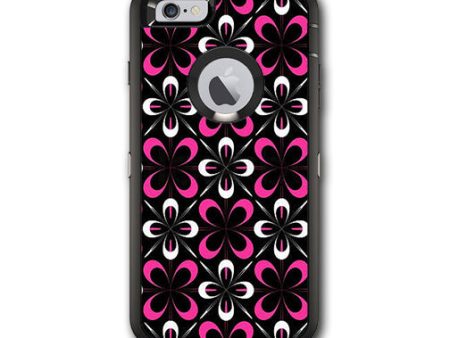 Abstract Pink Black Pattern Otterbox Defender iPhone 6 PLUS Skin Hot on Sale