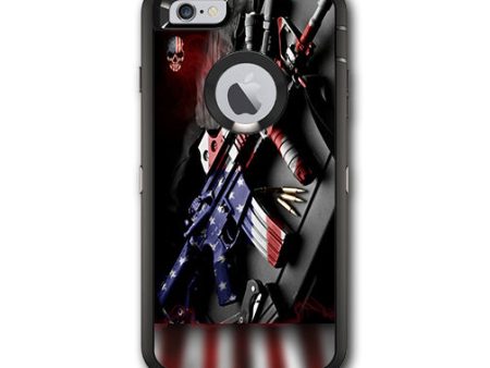 Ar Military Rifle America Flag Otterbox Defender iPhone 6 PLUS Skin For Cheap