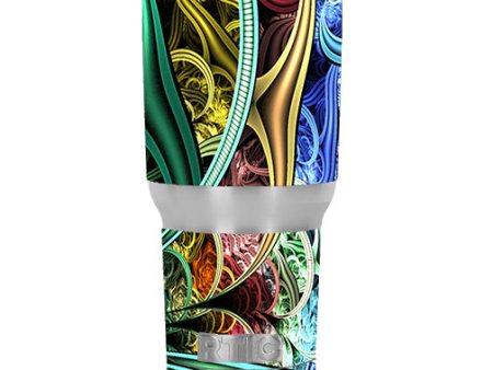 Bio Mechanical Metal Color Pattern RTIC 20oz Tumbler Skin For Cheap