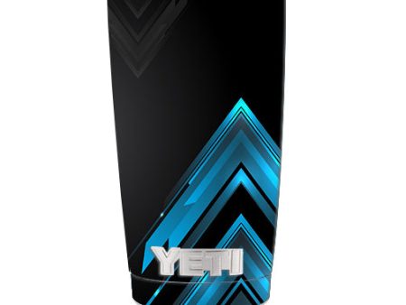 Black Blue Sharp Design Edge Yeti 20oz Rambler Tumbler Skin Supply