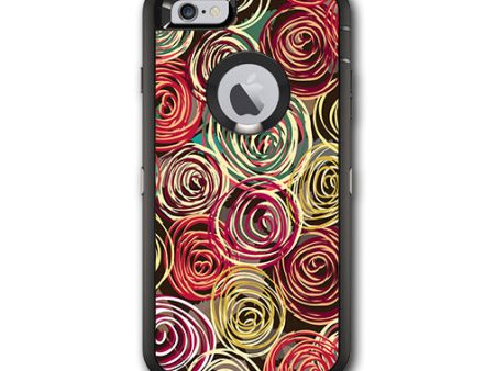 Round Swirls Abstract Otterbox Defender iPhone 6 PLUS Skin For Cheap