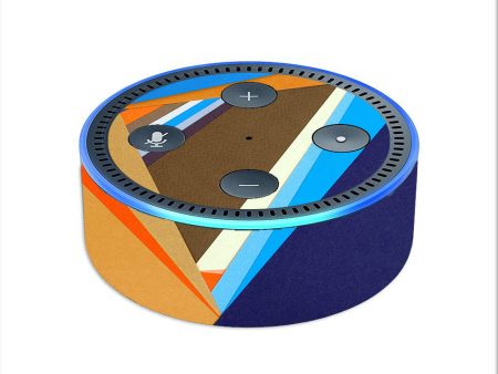 Abstract Patterns Blue Tan Amazon Echo Dot 2nd Gen Skin For Cheap