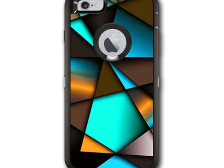 Awesome Blue Gold Pattern Otterbox Defender iPhone 6 PLUS Skin For Cheap