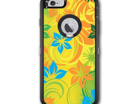 Colorful Floral Pattern Otterbox Defender iPhone 6 PLUS Skin on Sale