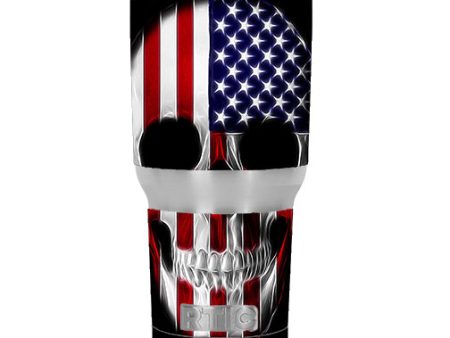 American Skull Flag In Skull RTIC 30oz Tumbler Skin Discount