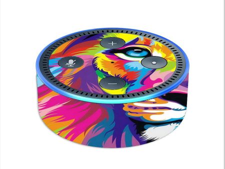 Colorful Lion Abstract Paint Amazon Echo Dot 2nd Gen Skin Fashion