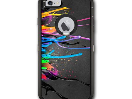 Neon Paint Splatter Otterbox Defender iPhone 6 PLUS Skin Online now