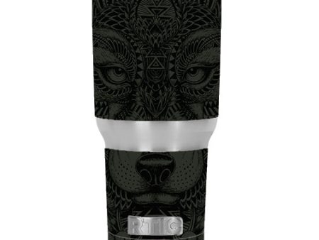 Aztec Lion Wolf Design RTIC 20oz Tumbler Skin For Cheap