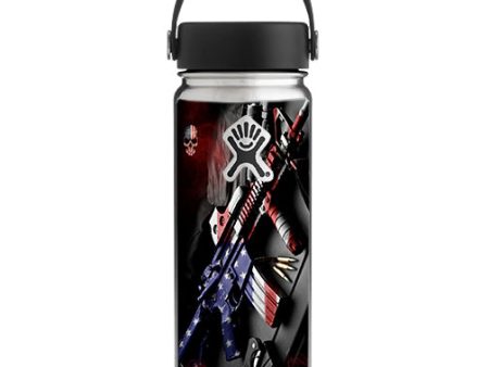 Ar Military Rifle America Flag Hydroflask 18oz Wide Mouth Skin Hot on Sale