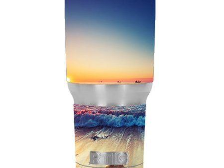 Beach Tide Water Rocks Sunset RTIC 20oz Tumbler Skin For Sale