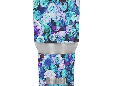 Blue Roses Floral Pattern RTIC 30oz Tumbler Skin For Cheap