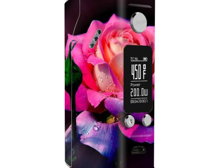 Beautiful Rose Flower Pink Purple Wismec Reuleaux RX200S Skin Hot on Sale