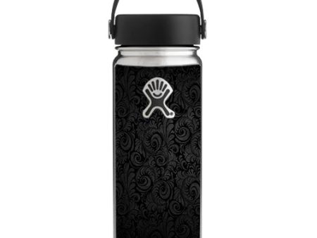 Black Floral Hydroflask 18oz Wide Mouth Skin Hot on Sale