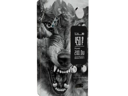 Angry Wolf Growling Mountains Wismec Reuleaux RX200S Skin Discount