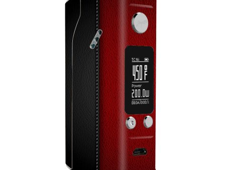 Black And Red Leather Pattern Wismec Reuleaux RX200S Skin Online now