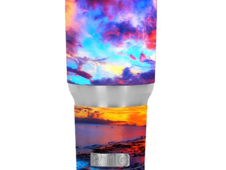 Beautiful Landscape Water Colorful Sky RTIC 20oz Tumbler Skin For Cheap